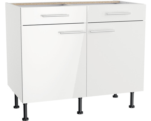 Optifit Unterschrank mit Schublade und Drehtür Rurik986 BxTxH 100x58,4x87 cm weiss glänzend zerlegt