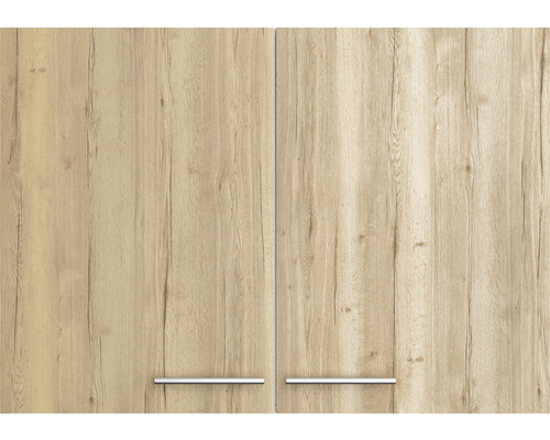 Deux portes de placard avec structure en bois et poignées