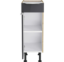 Unterschrank mit Schublade und Drehtür Optifit OPTIkomfort Linus984 BxTxH 30x58.4x87 cm anthrazit/wildeiche