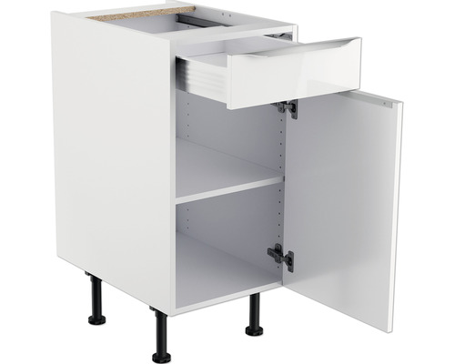Meuble bas de cuisine avec tiroir, porte et étagère