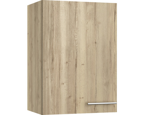 Optifit Hängeschrank Erik290 BxTxH 50x34,9x70,4 cm wildeiche strukturiert matt zerlegt Anschlag reversibel (links oder rechts montierbar) Küchenhängeschrank mit Holzdekor und Griff