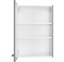 Armoire de salle de bain ouverte avec trois étagères