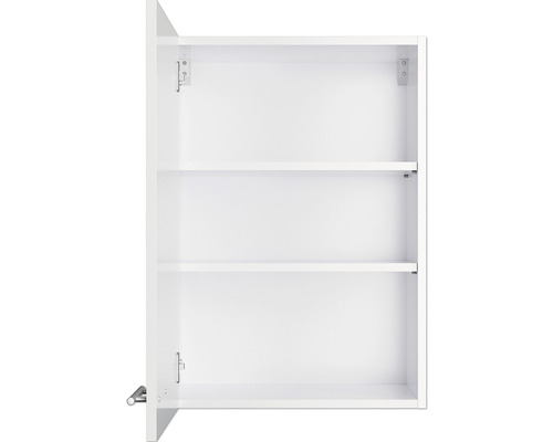 Armoire murale ouverte avec trois étagères