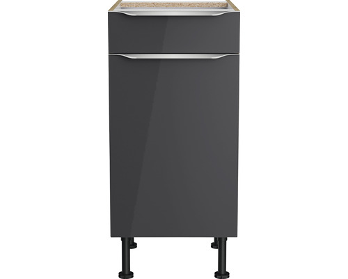 Meuble bas avec deux tiroirs et pieds