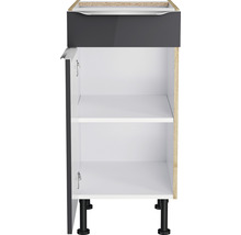 Unterschrank mit Schublade und Drehtür Optifit OPTIkomfort Linus984 BxTxH 40x58.4x87 cm anthrazit/wildeiche