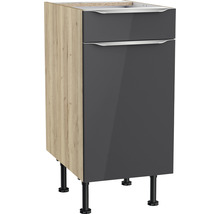 Unterschrank mit Schublade und Drehtür Optifit OPTIkomfort Linus984 BxTxH 40x58.4x87 cm anthrazit/wildeiche