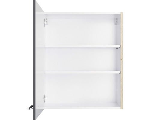 Élément haut blanc ouvert avec deux étagères