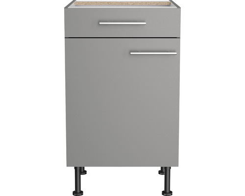 Meuble sous-lavabo gris avec tiroir et porte