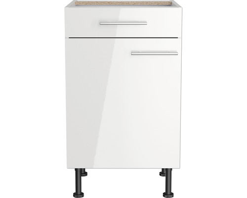 Meuble sous-lavabo blanc avec tiroir et porte pour la salle de bain