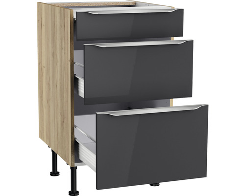 Meuble bas avec trois tiroirs pour la cuisine