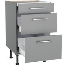 Unterschrank mit drei Schubladen und Griffen