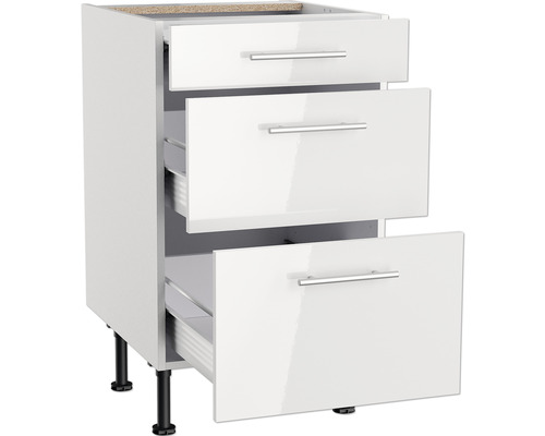 Meuble bas de cuisine avec trois tiroirs