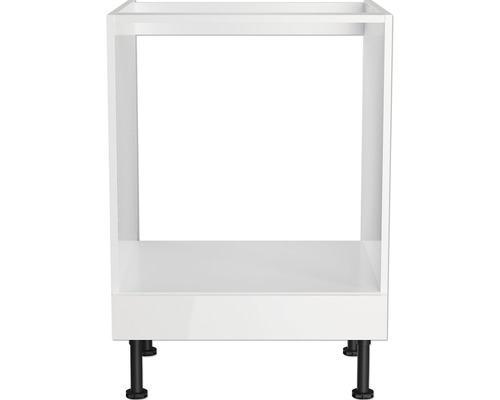 Meuble bas de cuisine blanc avec pieds noirs