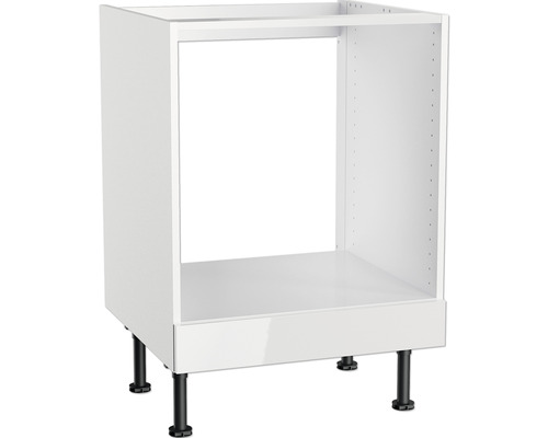 Optifit Herdumbauschrank Rurik986 BxTxH 60x58,4x87 cm weiss glänzend zerlegt