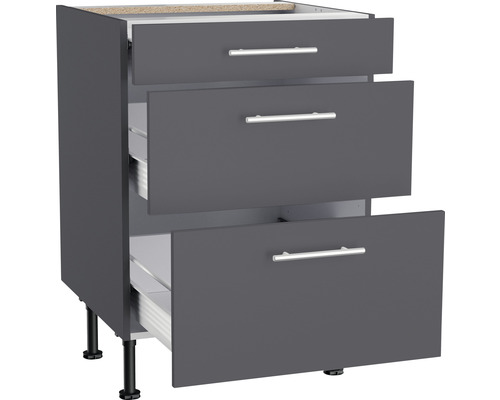 Meuble bas avec trois tiroirs pour la cuisine