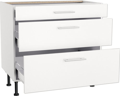 Meuble bas avec trois tiroirs pour la cuisine