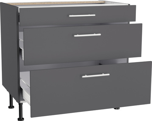 Meuble bas de cuisine avec trois tiroirs