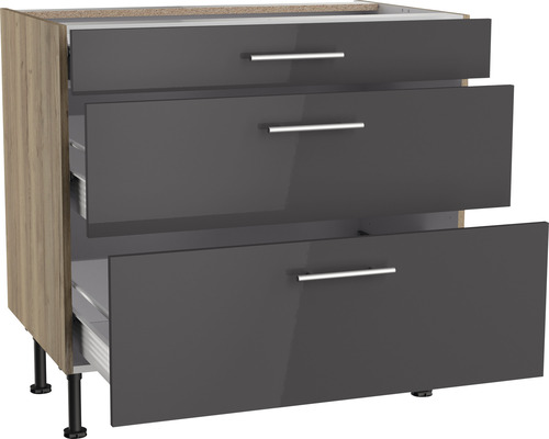 Meuble bas avec trois tiroirs pour la cuisine