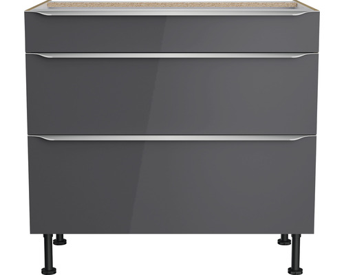 Meuble bas avec deux tiroirs et pieds