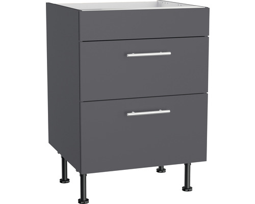 Meuble bas sous plaque de cuisson Optifit Ingvar420 lxpxh 60x58,4x87 cm anthracite mat démonté Meuble bas sous plaque de cuisson Optifit Ingvar420 lxpxh 60x58,4x87 cm anthracite mat démonté