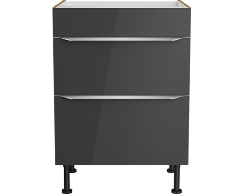 Meuble sous-lavabo avec deux tiroirs et pieds