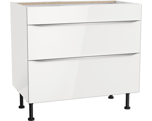 Optifit Kochfeldumbauschrank Arvid986 BxTxH 90x58,4x87 cm weiss glänzend zerlegt