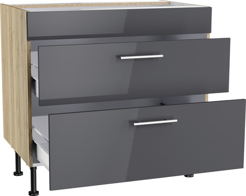 Meuble bas avec trois tiroirs pour la cuisine