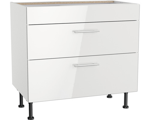 Optifit Kochfeldumbauschrank Rurik986 BxTxH 90x58,4x87 cm weiss glänzend zerlegt