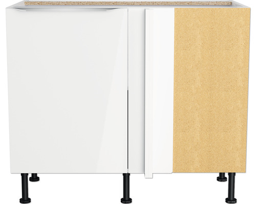 Meuble bas de cuisine avec deux portes et pieds