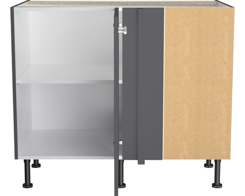 Meuble bas avec compartiment ouvert et deux portes