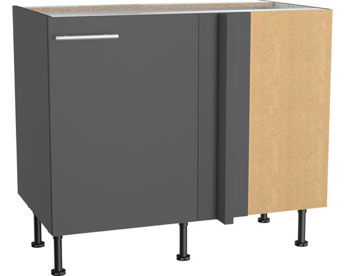 Optifit Eckunterschrank Ingvar420 BxTxH 100x58,4x87 cm anthrazit matt zerlegt Anschlag reversibel (links oder rechts montierbar)