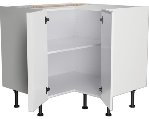 Meuble bas d''angle avec deux portes et étagères pour la cuisine