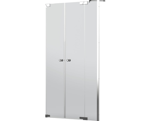 Zweiteilige Duschabtrennung aus Glas mit Griffen