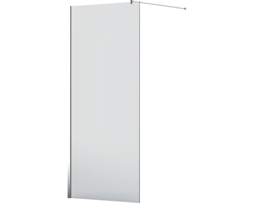 Duschwand aus Glas mit Stabilisierungsstange