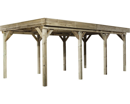 Holzcarport mit Flachdach für den Aussenbereich