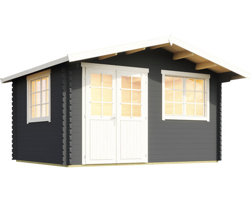 Abri de jardin avec double porte et fenêtres