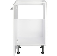 Weisser Küchenunterschrank mit schwarzen Füssen