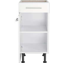 Meuble bas avec tiroir, une porte et pieds