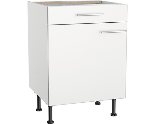 Meuble bas de cuisine blanc avec tiroir et porte