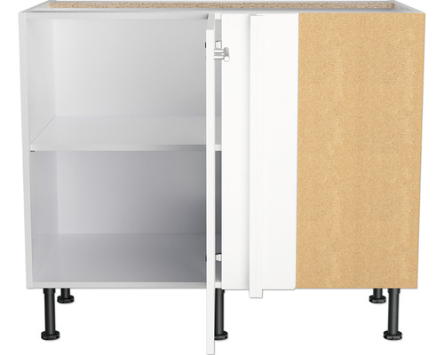 Meuble bas avec porte, étagère et pieds