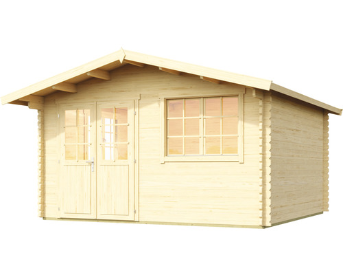 Abri de jardin en bois avec fenêtre et porte double