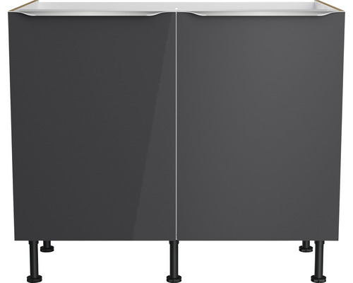 Meuble bas de cuisine avec deux portes et pieds