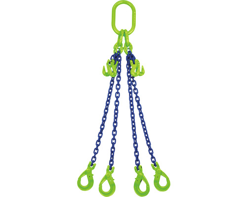 Mamutec Anschlagkette Kettengehänge 4-Strang 6 mm GK10 mit Sicherheitslasthaken und Verkürzer 4 m Mamutec Anschlagkette Kettengehänge 4-Strang 6 mm GK10 mit Sicherheitslasthaken und Verkürzer 4 m