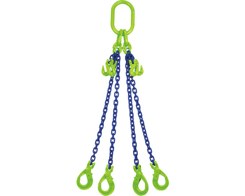 Mamutec Anschlagkette Kettengehänge 4-Strang 6 mm GK10 mit Sicherheitslasthaken und Verkürzer 6 m Mamutec Anschlagkette Kettengehänge 4-Strang 6 mm GK10 mit Sicherheitslasthaken und Verkürzer 6 m