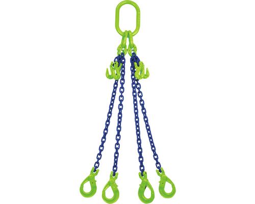 Mamutec Anschlagkette Kettengehänge 4-Strang 8 mm GK10 mit Sicherheitslasthaken und Verkürzer 4 m Mamutec Anschlagkette Kettengehänge 4-Strang 8 mm GK10 mit Sicherheitslasthaken und Verkürzer 4 m