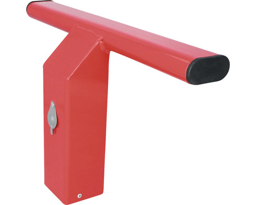 Arceau de parking rouge en métal avec serrure