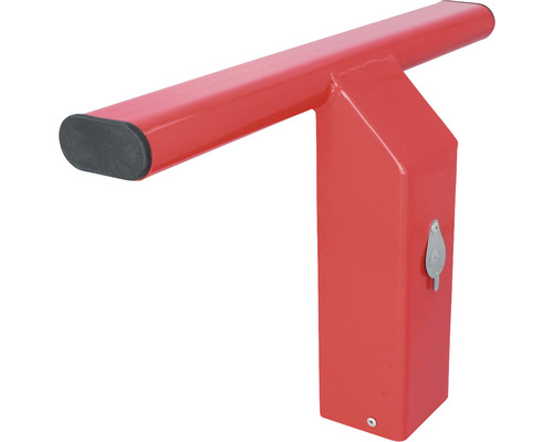 Poteau en acier rouge avec mécanisme de verrouillage