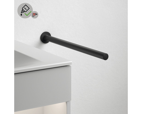 Porte-serviettes noir monté au mur