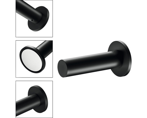 Porte-papier toilette noir pour montage mural