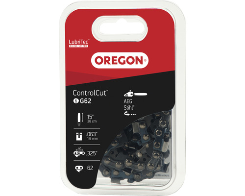 Chaîne de tronçonneuse OREGON Q22BP062E, 325" | 1,6 mm | 62 TG | HM | 38 cm Chaîne de tronçonneuse Oregon ControlCut G62, longueur 38 cm